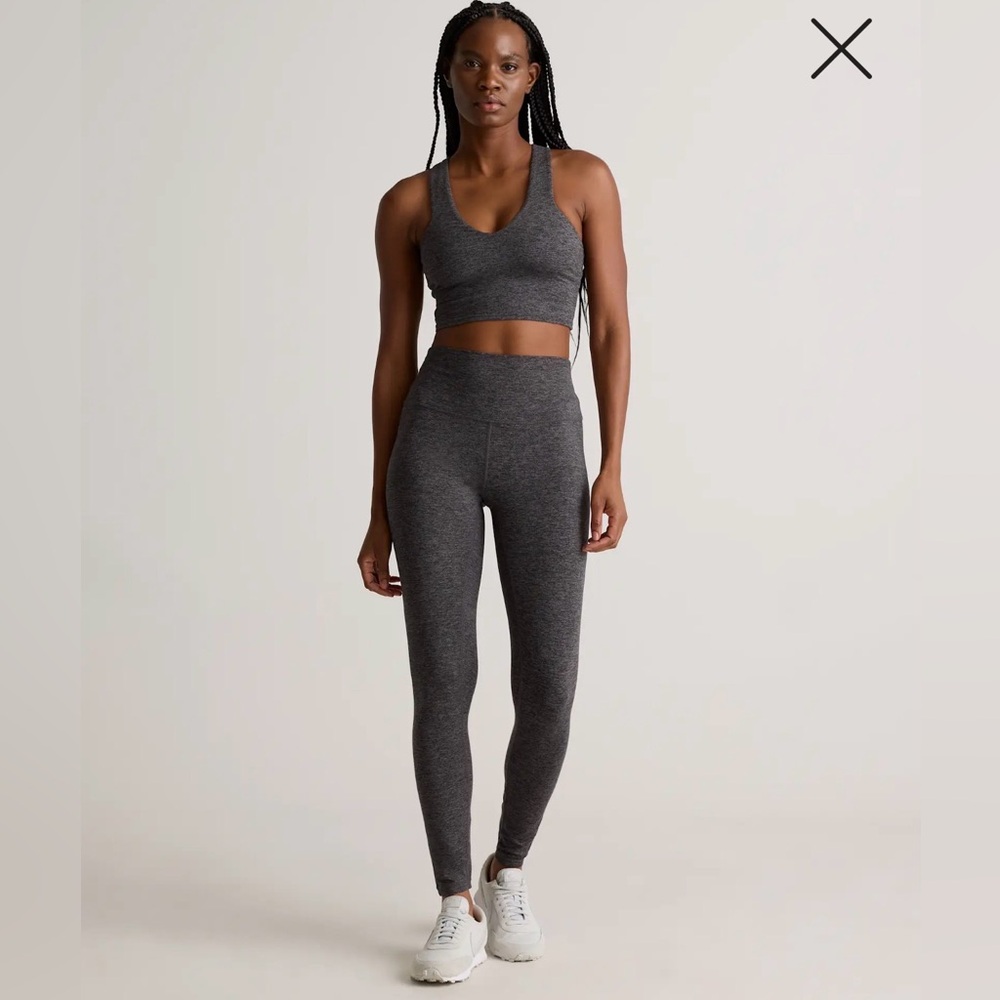 QUINCE/ Ultra-Soft V-Neck Cropped Tank and Leggings Set